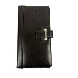 Cutter &‎ Buck Passport Holder Wallet Dark Brown Leather Bifold Rotary Int'l New